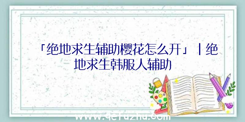 「绝地求生辅助樱花怎么开」|绝地求生韩服人辅助